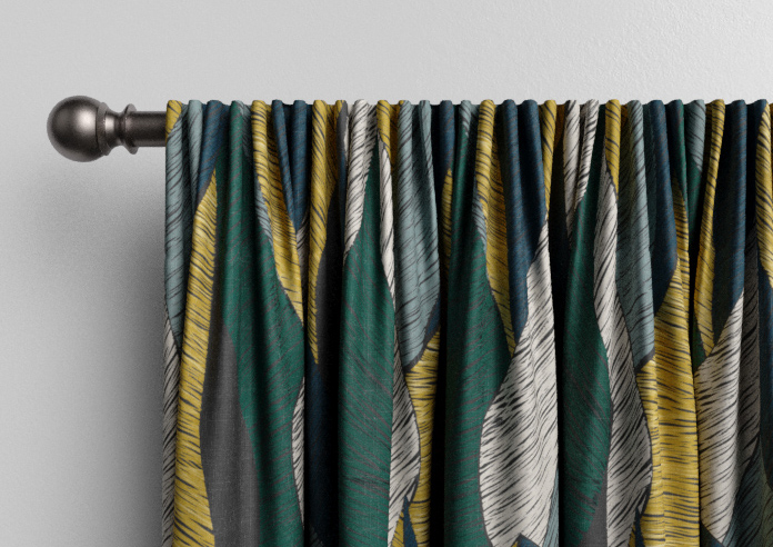 Anthurium, Teal - Made to Measure Curtains - Image 9